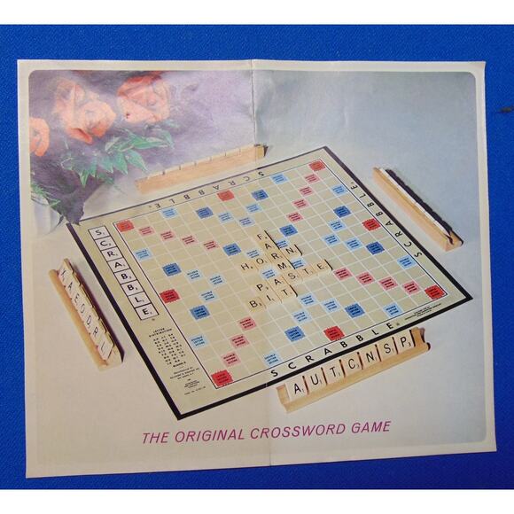 Scrabble Vintage 1953 Selchow & Righter Crossword Board Game Complete 100 Tiles - Picture 6 of 14